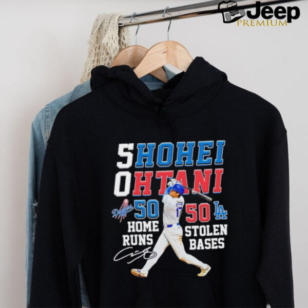 Shohei Ohtani 50 home runs 50 stolen bases signature shirt