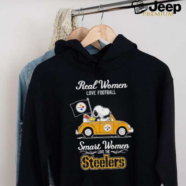 Snoopy and friend Peanuts Pittsburgh Steelers real women love football smart women love Steelers shirt