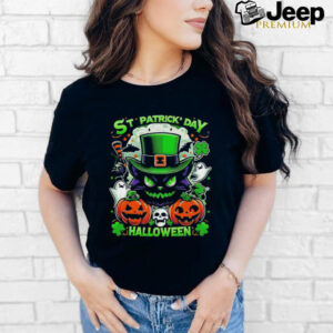 St. Patricks Day Halloween cat shirt