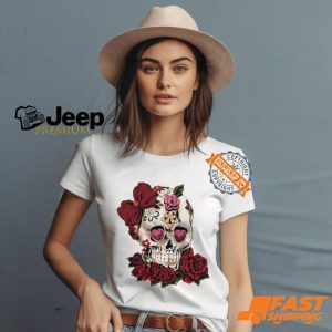 Sugar skull flowers day of the dead gift idea shirt