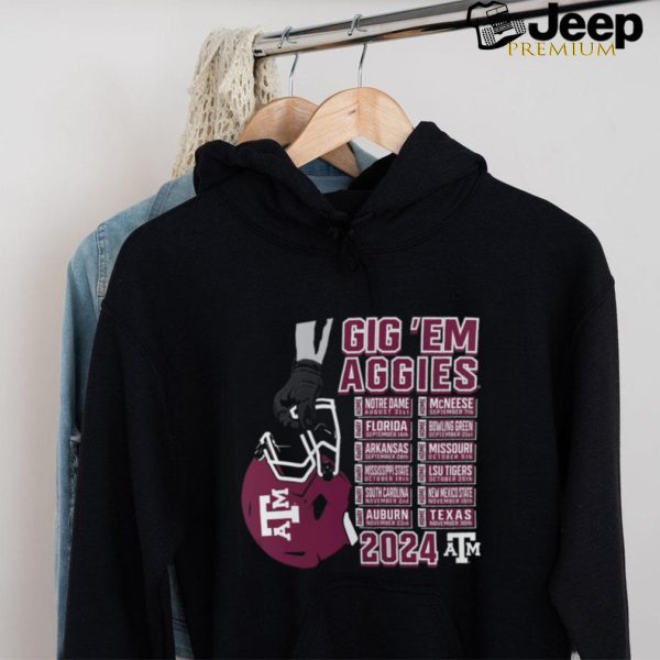 Texas A&M Aggies Black Football Schedule T Shirt