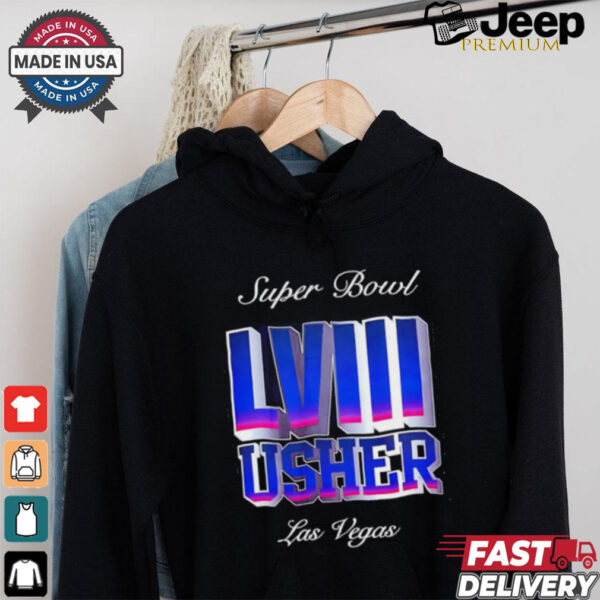 Usher Super Bowl LVIII Las Vegas logo shirt