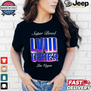 Usher Super Bowl LVIII Las Vegas logo shirt