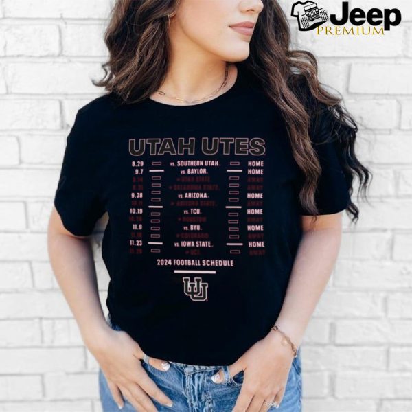 Utah Utes Red Football Schedule T Shirt