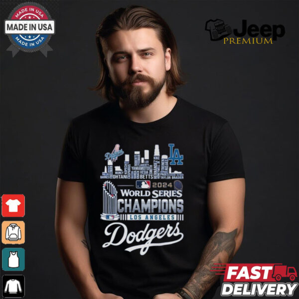 2024 World Series Champions One Win Away MLB Los Angeles Dodgers Skyline Shirt