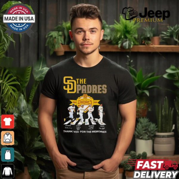 55 years San Diego Padres 1969 2024 thank you for the memories signatures shirt