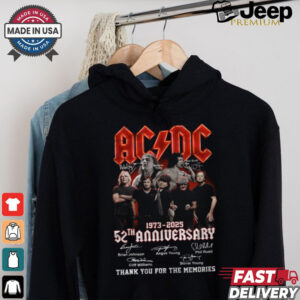 Acdc 52 Years Anniversary 1973 2025 Thank You For The Memories Gift For Fan T Shirt