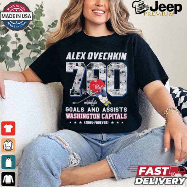 Alex Ovechkin Washington Capitals 700 Goals And Assists Signature Shirt