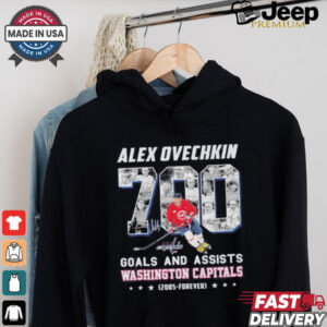 Alex Ovechkin Washington Capitals 700 Goals And Assists Signature Shirt