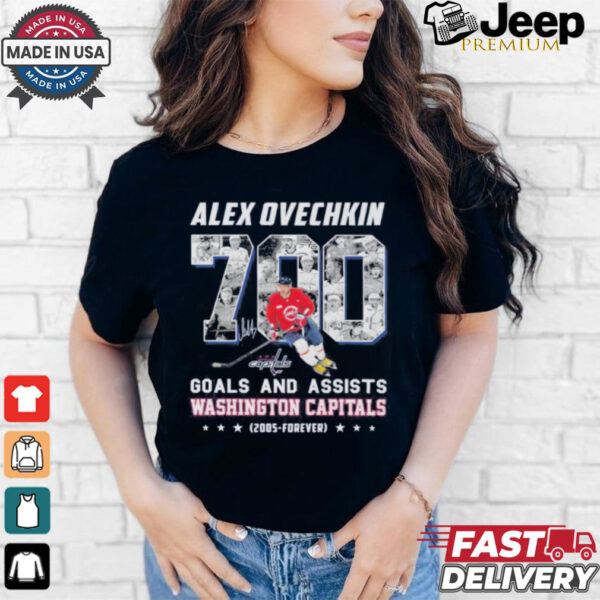 Alex Ovechkin Washington Capitals 700 Goals And Assists Signature Shirt