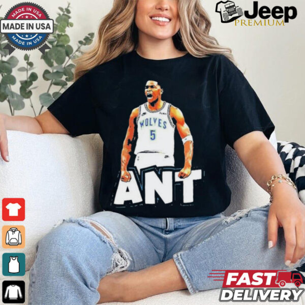 Ant playoff shirt anthony edwards minnesota timberwolves player oversized shirt