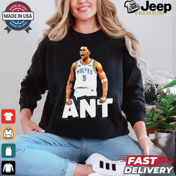 Ant playoff shirt anthony edwards minnesota timberwolves player oversized shirt