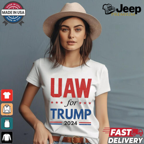 Auto Workers For Trump 2024 American Flag Trump Election T Shirt