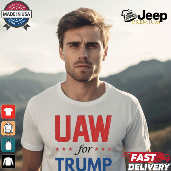 Auto Workers For Trump 2024 American Flag Trump Election T Shirt