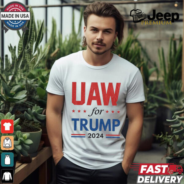 Auto Workers For Trump 2024 American Flag Trump Election T Shirt