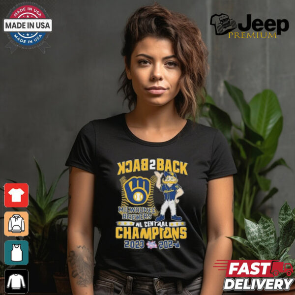 Back 2 Back Milwaukee Brewers Mascot NL Central Champions 2023 2024 Shirt