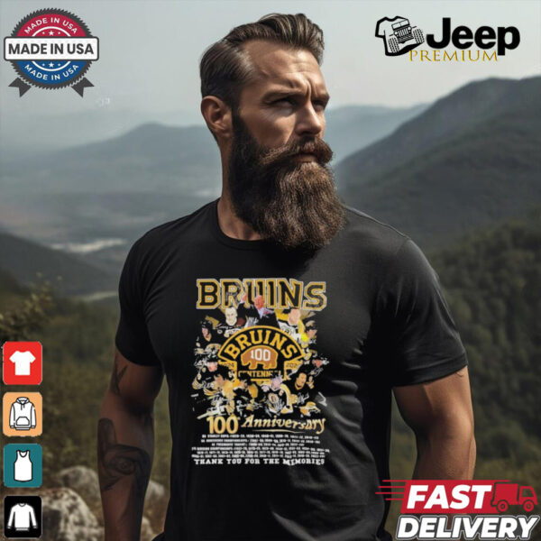 Boston Bruins 100th Anniversary 1924 2024 Thank You For The Memories T Shirt