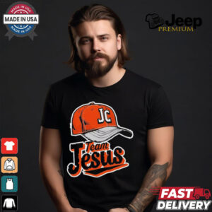 Christian Clothing Team Jesus Orange Baseball Hat Retro Shirt