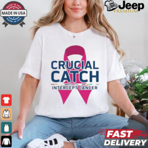 Crucial Catch Intercept Cancer Pink Ribbon T shirt