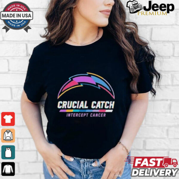 Design Los Angeles Chargers 2024 Crucial Catch Intercept Cancer Awareness T Shirt