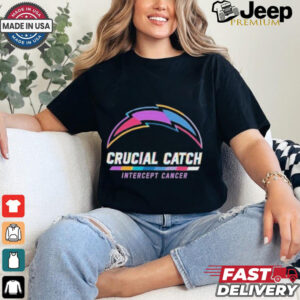 Design Los Angeles Chargers 2024 Crucial Catch Intercept Cancer Awareness T Shirt