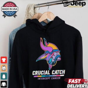 Design Minnesota Vikings 2024 Crucial Catch Intercept Cancer Awareness T Shirt