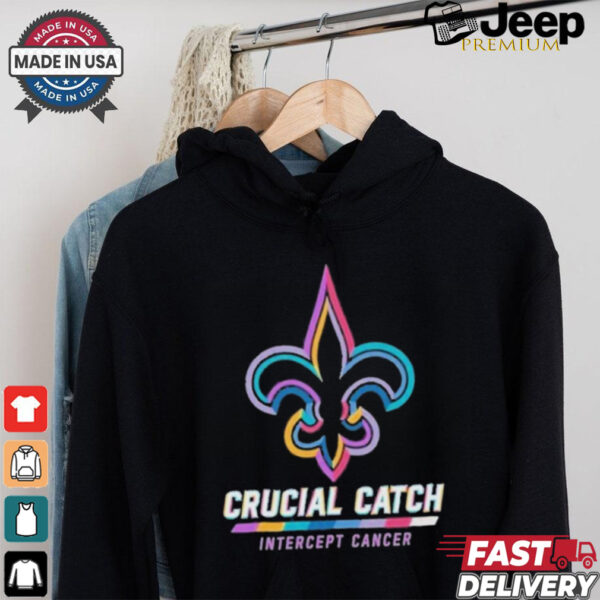 Design New Orleans Saints 2024 Crucial Catch Intercept Cancer Awareness T Shirt