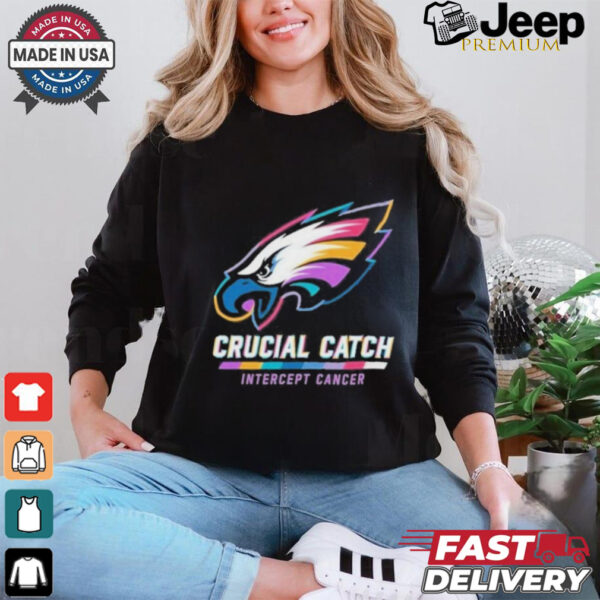 Design Philadelphia Eagles 2024 Crucial Catch Intercept Cancer Awareness T Shirt