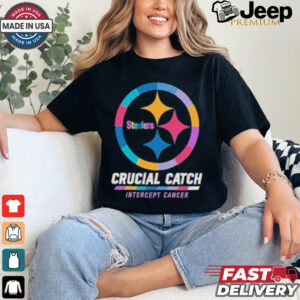 Design Pittsburgh Steelers 2024 Crucial Catch Intercept Cancer Awareness T Shirt