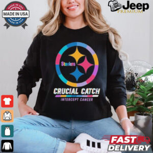 Design Pittsburgh Steelers 2024 Crucial Catch Intercept Cancer Awareness T Shirt