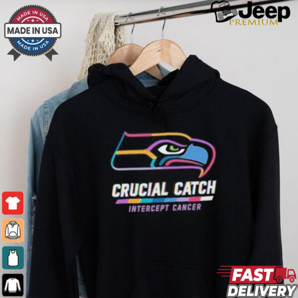 Design Seattle Seahawks 2024 Crucial Catch Intercept Cancer Awareness T Shirt