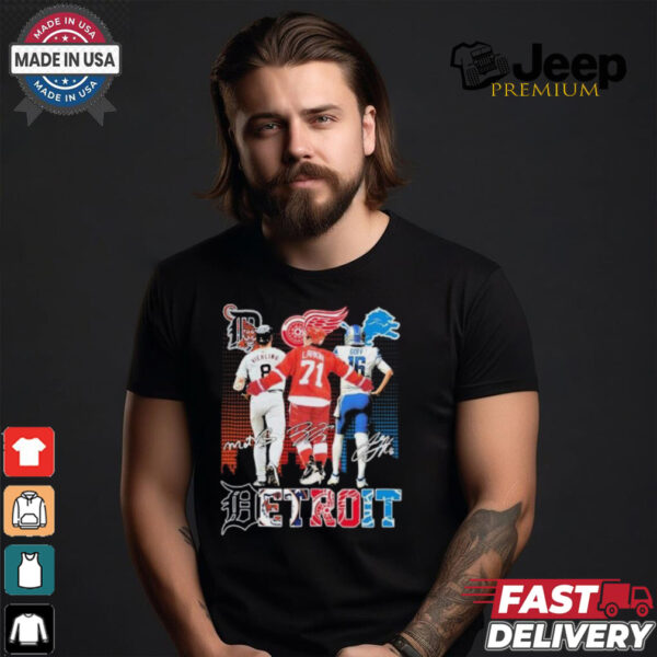 Detroit Sports Team Matt Vierling Dylan Larkin And Jared Goff Shirt