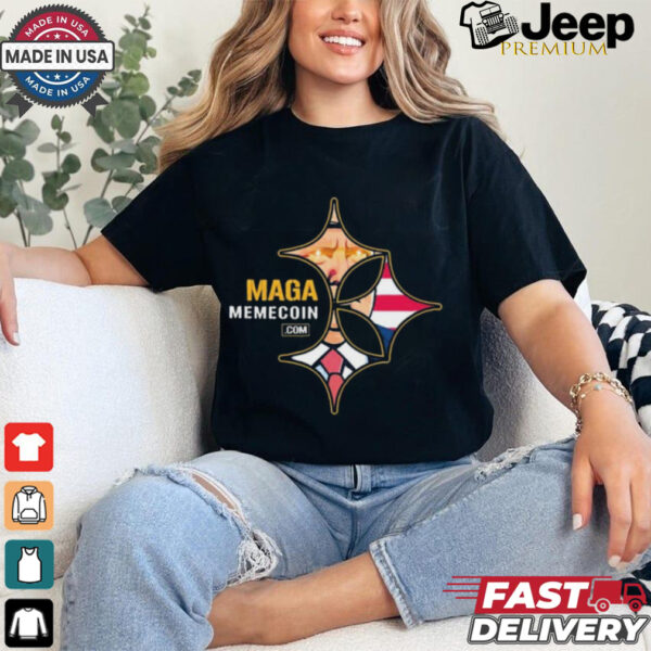 Donald Trump Maga Memecoin Pittsburgh Steelers t shirt