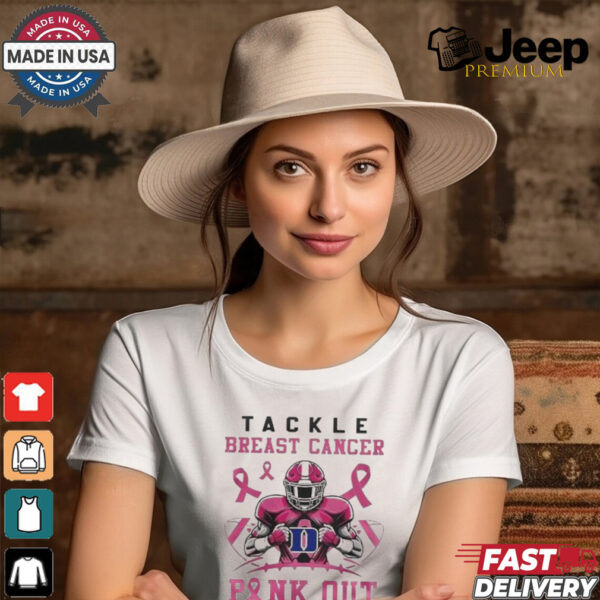 Duke Blue Devils Tackle Breast Cancer Pink Out 2024 T Shirt White