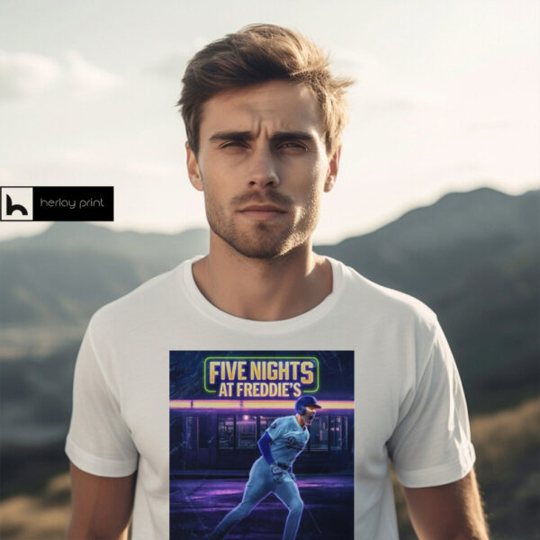 Freddie Freeman Los Angeles Dodgers Five Nights At Freddie’s Poster t shirt