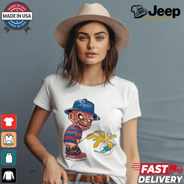 Freddy Krueger Buffalo Bills Piss On Miami Dolphins Halloween 2024 NFL Shirt