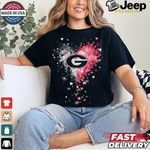 Georgia Bulldogs Crystal Heart Shirt