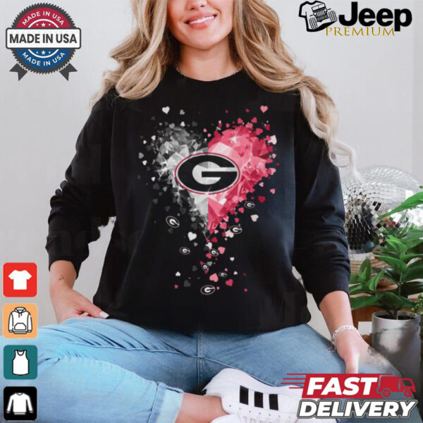 Georgia Bulldogs Crystal Heart Shirt