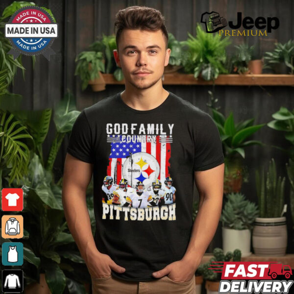 God family Country Pittsburgh Steelers American flag shirt