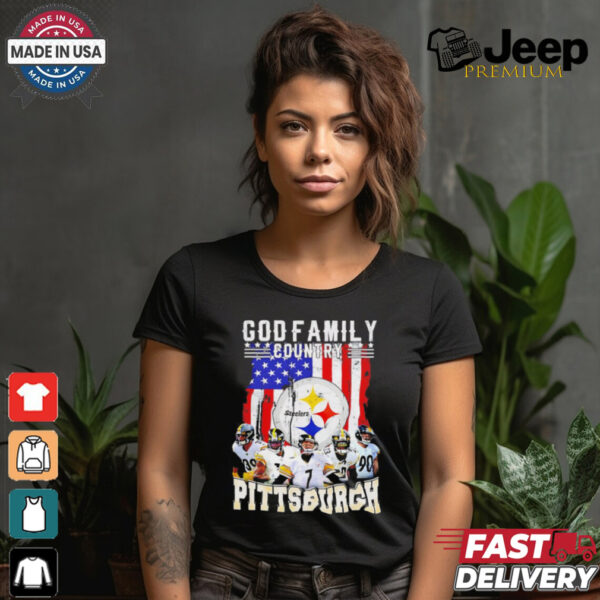 God family Country Pittsburgh Steelers American flag shirt