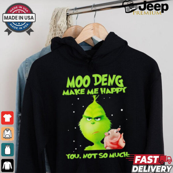 Grinch Moo Deng make me happy you not so much Christmas Shirt