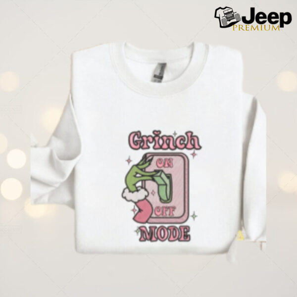 Grinch On Off Mode Christmas Embroidered Sweatshirt