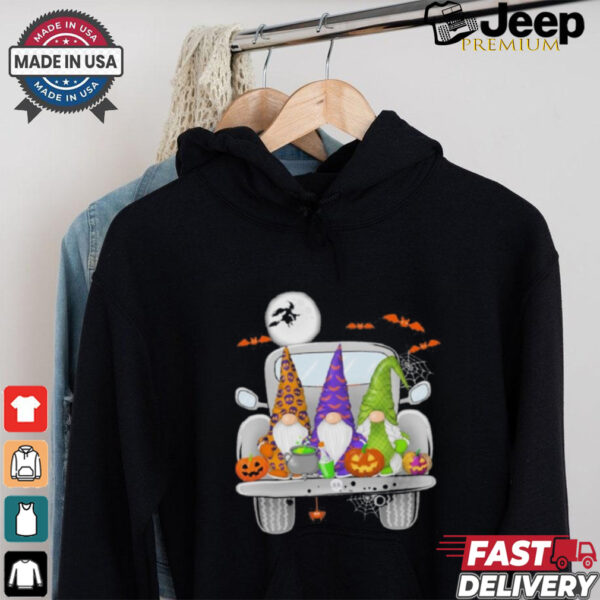 Halloween Gnomes With Truck Cute Gnomes Happy Shirt