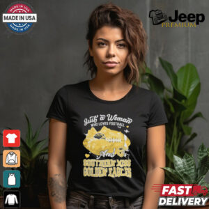 Just A Woman Who Loves Football And Southern Miss Golden Eagles Helmet Shirt