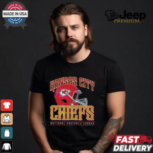 Kansas City Chiefs Helmet Garment Dyed Heavyweight T Shirt