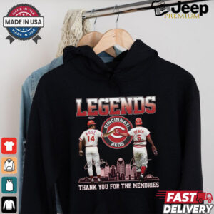 Legends Reds Pete Rose Johnny Bench Thank You For The Memories Shirt