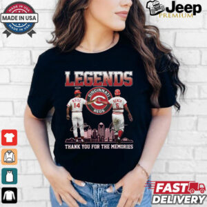 Legends Reds Pete Rose Johnny Bench Thank You For The Memories Shirt