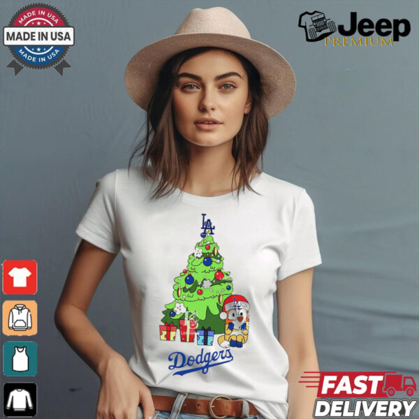 Los Angeles Dodgers Bluey Chilli Christmas Tree shirt