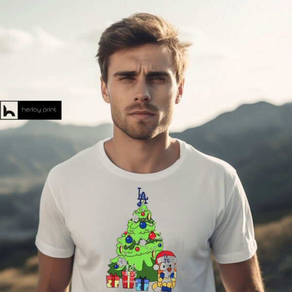 Los Angeles Dodgers Bluey Chilli Christmas Tree shirt