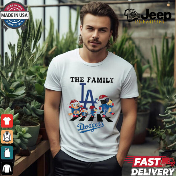 Los Angeles Dodgers Family Bluey Christmas Abbey Road shirt